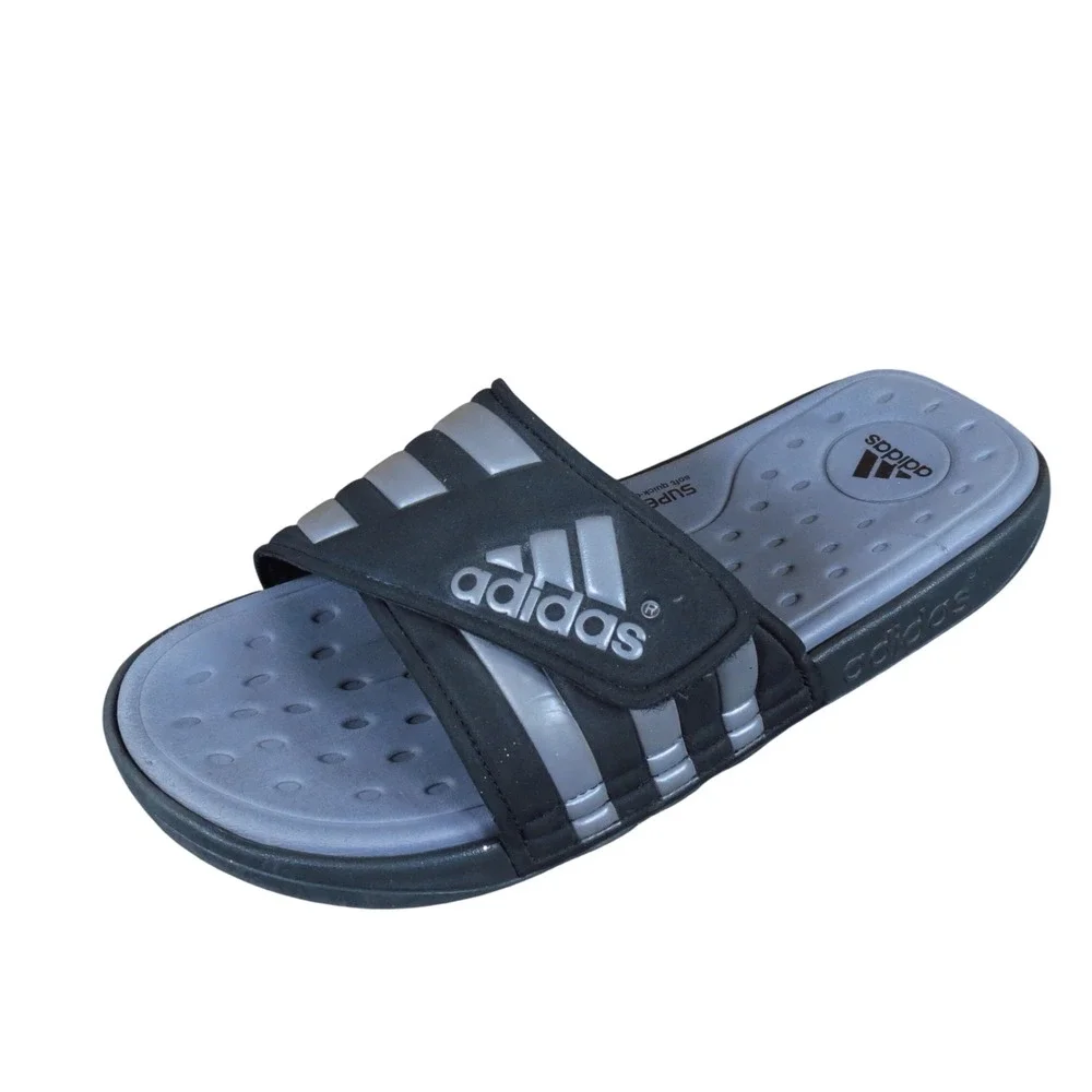 Adidas Adissage SC Mens Slide Sandals Size 8 Athletic Pool Shoes Black Grey